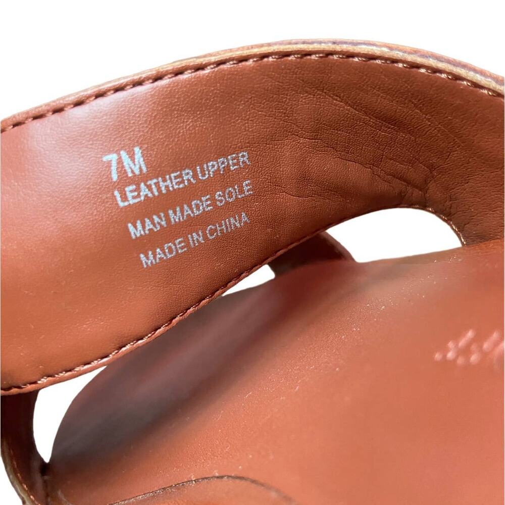 Rebecca Minkoff Leather Marciann Zipper Slip On Wide Strap Sandals Brown Size 7 - Picture 5 of 5
